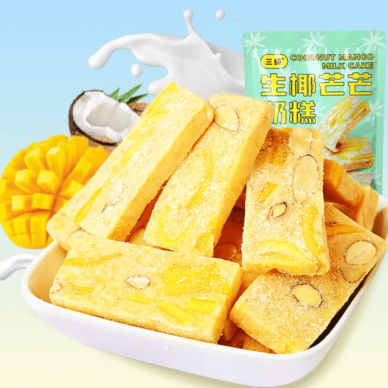 三纯 生椰芒芒奶糕 100g【杨枝甘露口味】【Q弹软糯芒果干&椰子粒&巴旦木】