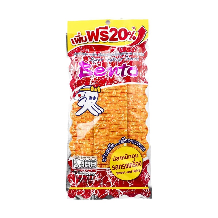 泰国BENTO 秘制鱿鱼干 甜辣味 18g【两种版本随机发货】