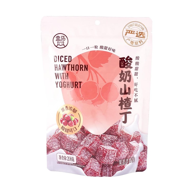 盒马 酸奶山楂丁 开胃果丹皮蜜饯 208g