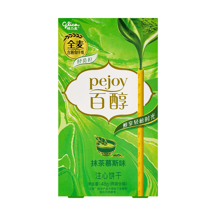 GLICO格力高 PEJOY百醇 巧克力注心饼干 抹茶慕斯味 48g