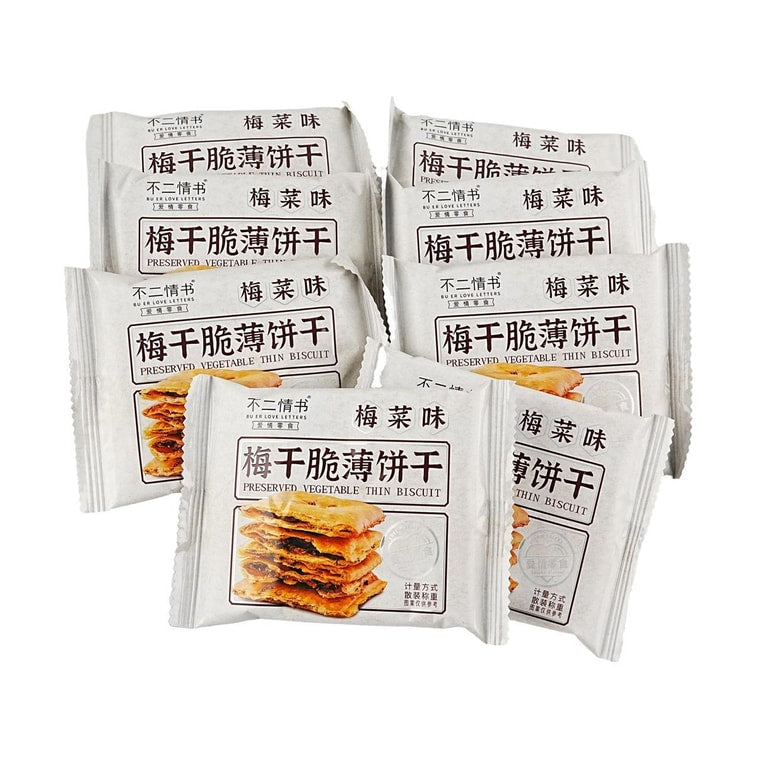 不二情书 梅干脆薄饼干 咸味夹心梅菜饼 梅菜味 208g