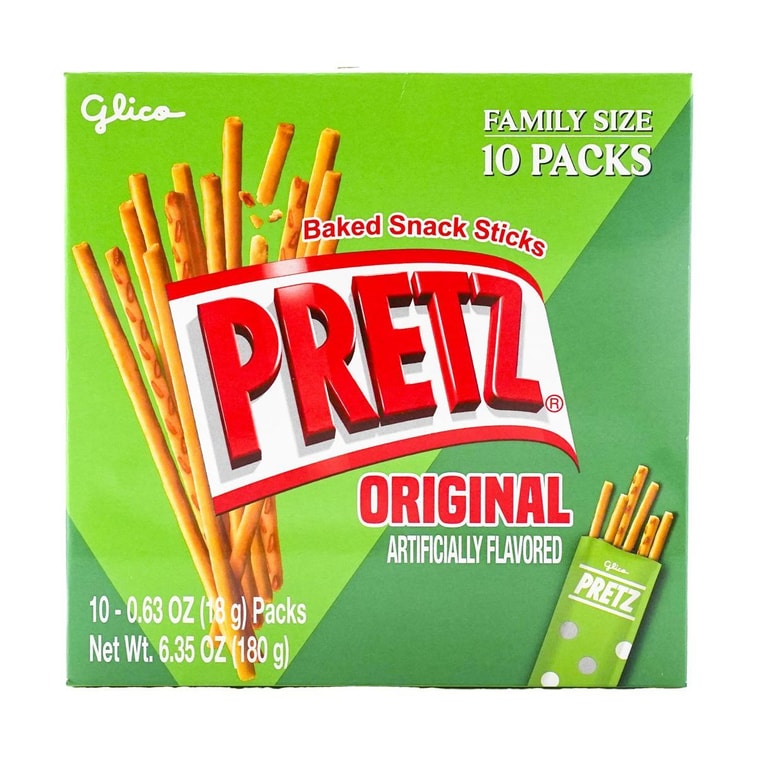 GLICO格力高 PRETZ百力滋 焙香超细饼干棒 原味 10包入 180g