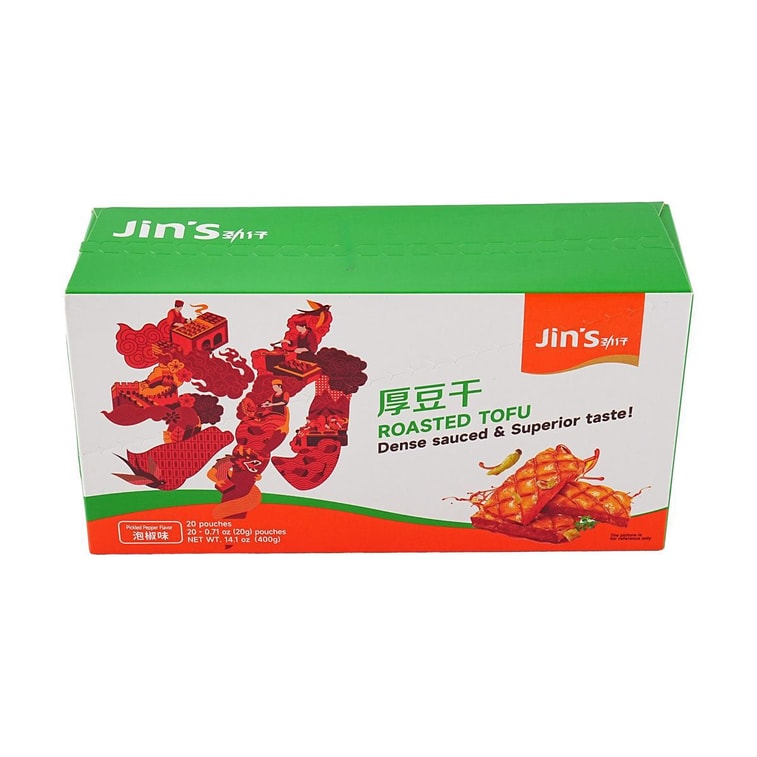 华文食品 劲仔厚豆干 泡椒味 超值盒装 20g×20包入 湖南特产