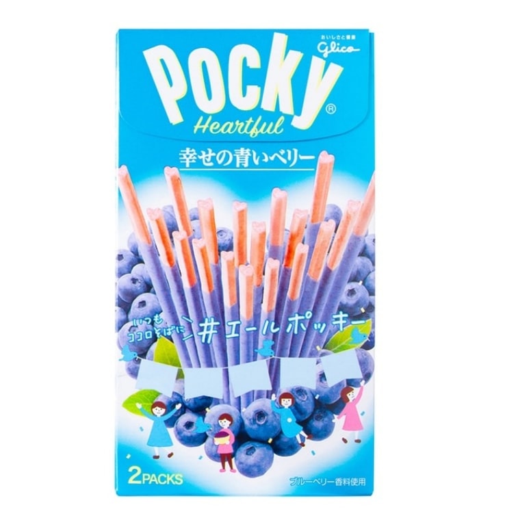 日本 格力高日本 百奇POCKY蓝莓爱心型特别版巧克力脆棒 53g