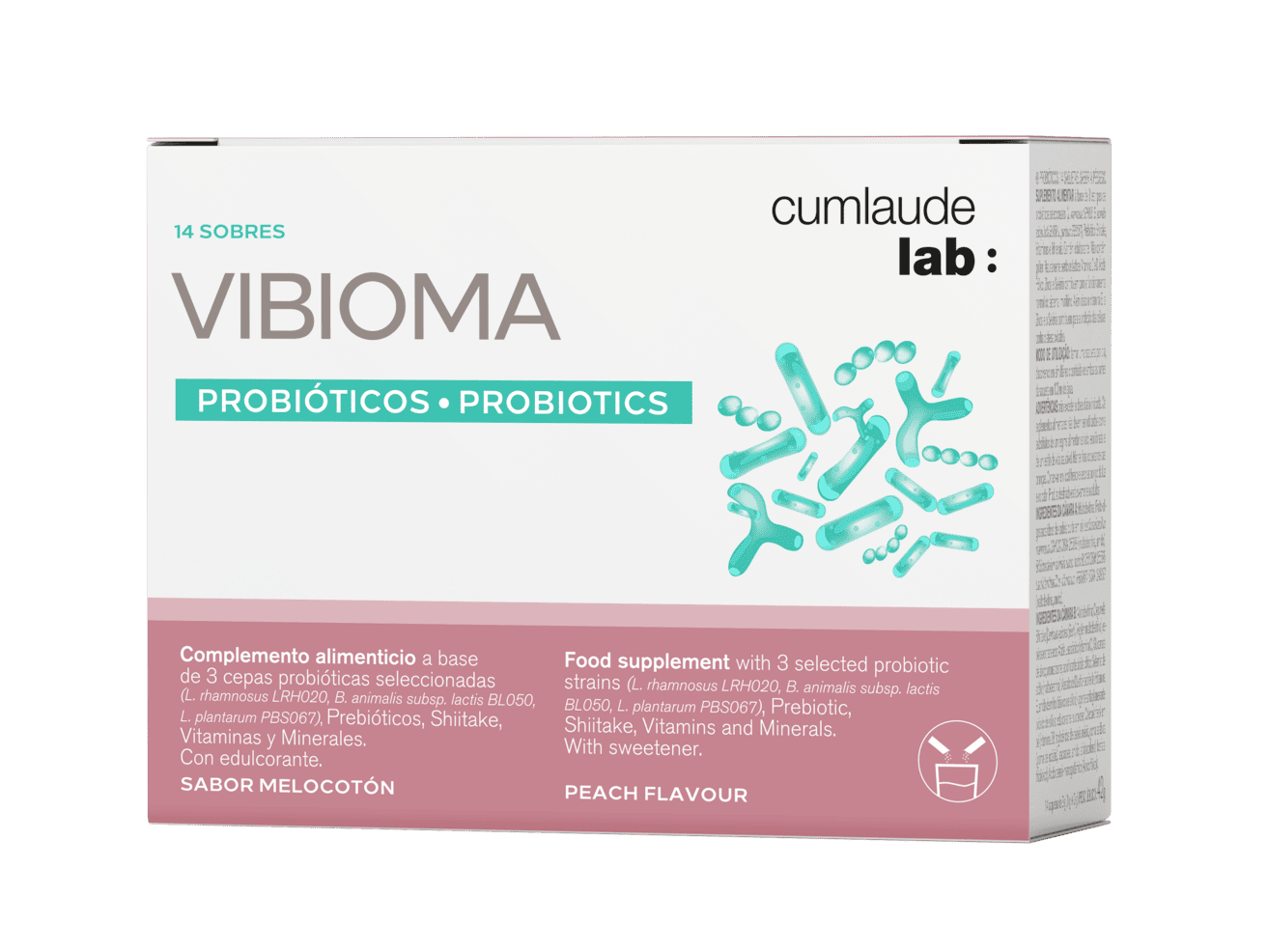 西班牙珂蔓朵 三重益生菌冲剂 私处菌群修复 桃子味 14支 CUMLAUDE VIBIOMA [1天1支100ml冲泡]
