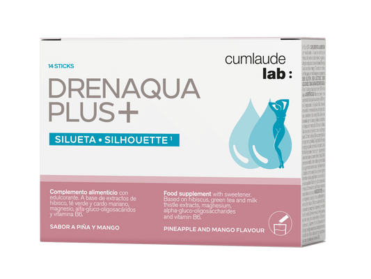 西班牙珂蔓朵 强效塑身去水肿冲剂 菠萝芒果味14支CUMLAUDE DRENAQUA PLUS+ [1天1支200ml冲泡]