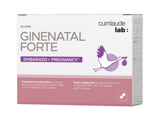西班牙珂蔓朵 备孕孕期哺乳期 叶酸鱼油补充剂30粒 CUMLAUDE Ginenatal Forte[叶酸400mcg][1天早晨1粒]