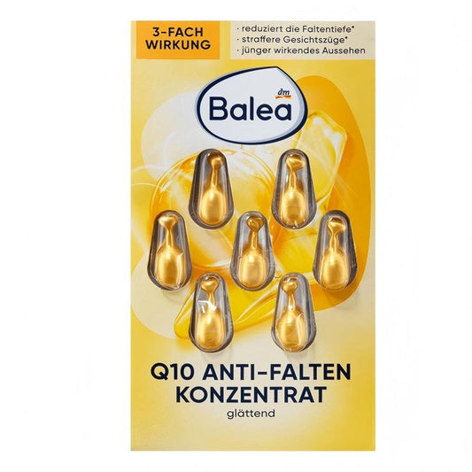 1片装dm德国原装Balea芭乐雅Q10紧致提拉紧致抗皱面部精华胶囊7粒