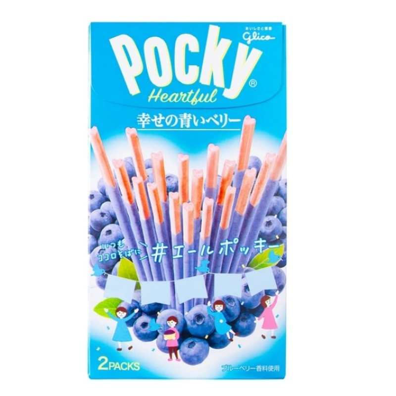 日本 格力高日本 百奇POCKY蓝莓爱心型特别版巧克力脆棒 53g