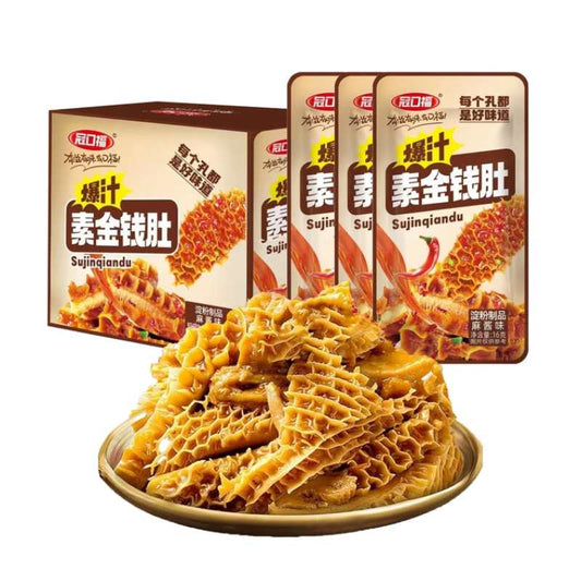 冠口福 爆汁素金钱肚 麻酱味16g*20包一盒装麻酱与金钱肚的完美结合麻酱香浓郁爽滑超脆口感