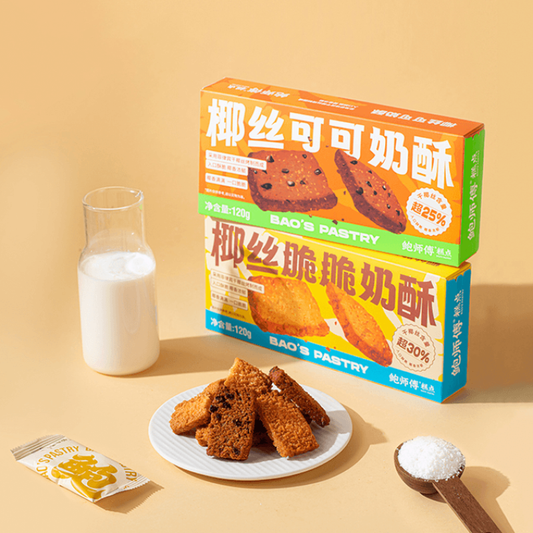 鲍师傅 椰丝脆脆奶酥 曲奇饼干糕点 120g