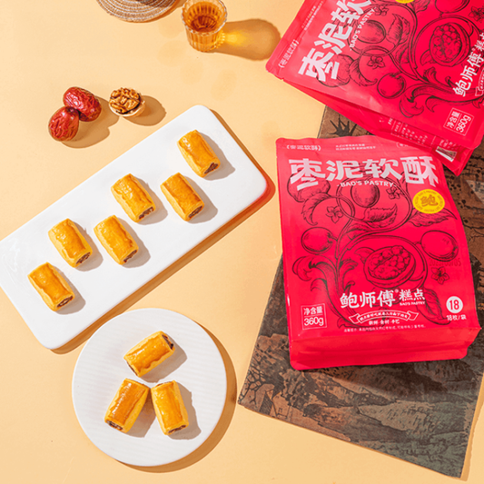 鲍师傅 枣泥软酥 传统老式点心 18枚 360g【全美超低价】【酸甜软糯 神仙糕点】【新鲜短保】