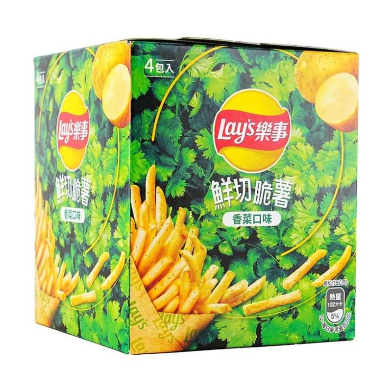 台湾版LAY'S乐事 鲜切脆薯薯条 香菜味 4包入 72g