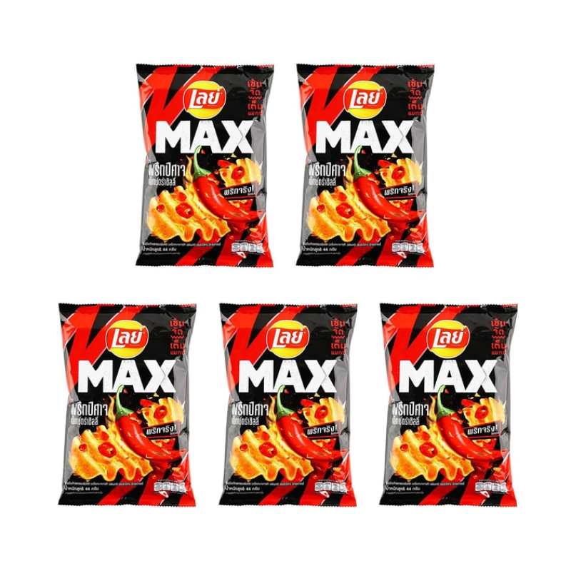 泰国限定】LAY'S乐事 MAX薯片 魔鬼椒辣味44g*5包【超值装】