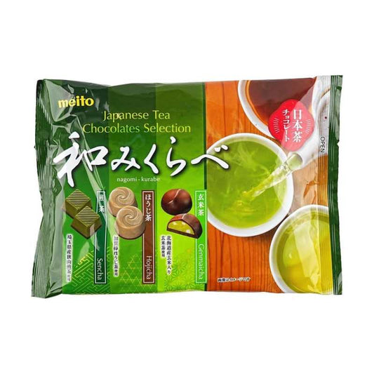 日本MEITO名糖 日式茶味巧克力 抹茶巧5克力 煎茶+焙茶+玄米茶 111g
