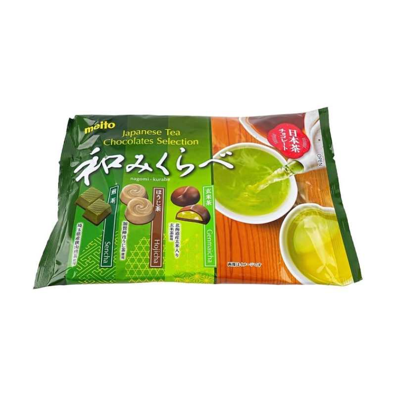 日本MEITO名糖 日式茶味巧克力 抹茶巧5克力 煎茶+焙茶+玄米茶 111g