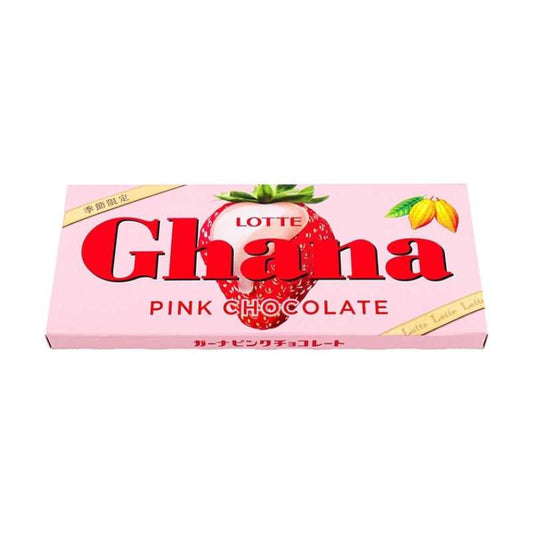日本LOTTE乐天 GHANA加纳 粉色巧克力 草莓T5克力 45g