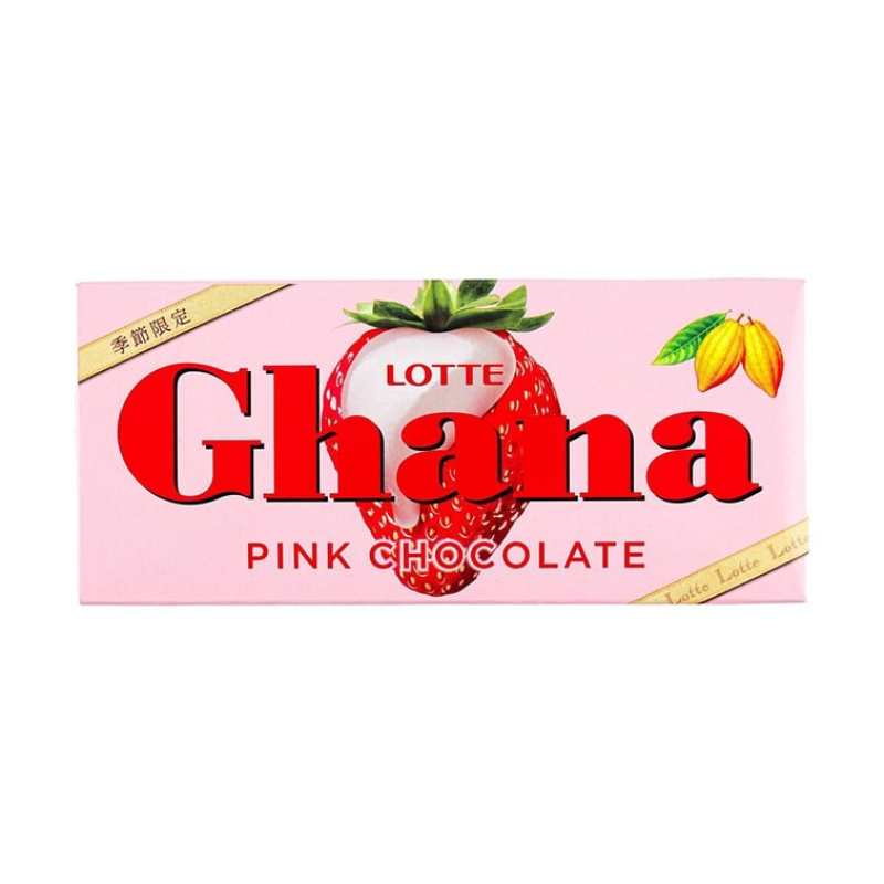 日本LOTTE乐天 GHANA加纳 粉色巧克力 草莓T5克力 45g