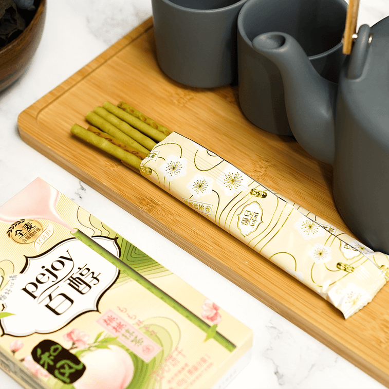 GLICO格力高 PEJOY百醇 和风系列 桃桃抹茶味 注心饼干棒 42g