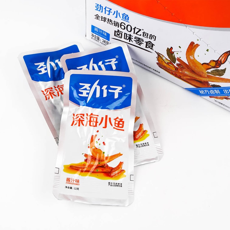 华文食品 劲仔小鱼 酱汁味 20包入 240g 湖南特产