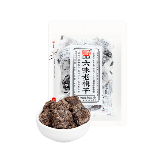 【国货优选】小梅屋 六味老梅干 80g【酸甜话梅果干果脯】