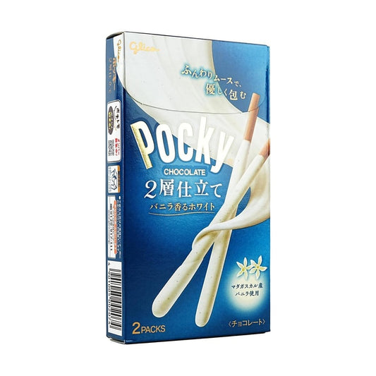 日本GLICO格力高 POCKY百奇 双层巧克力涂层饼干棒 双层香草白巧味