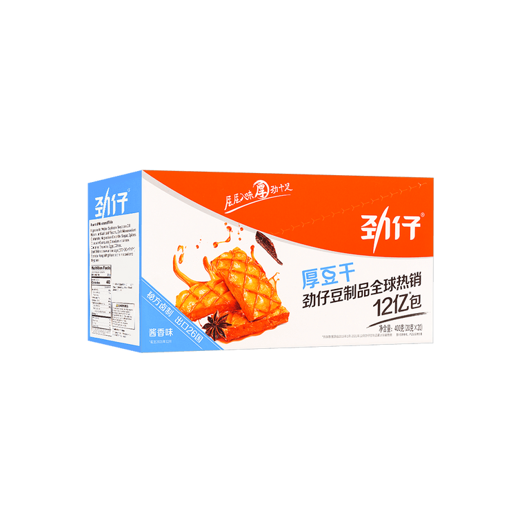 华文食品 劲仔厚豆干 酱香味 超值盒装 400g 湖南特产