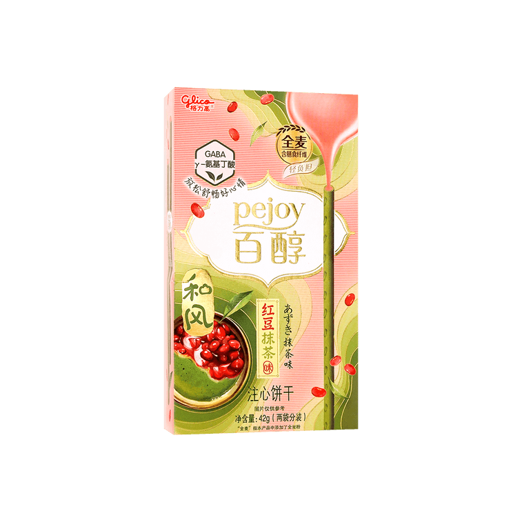 GLICO格力高 PEJOY百醇 和风系列 红豆抹茶味注心饼干 42g