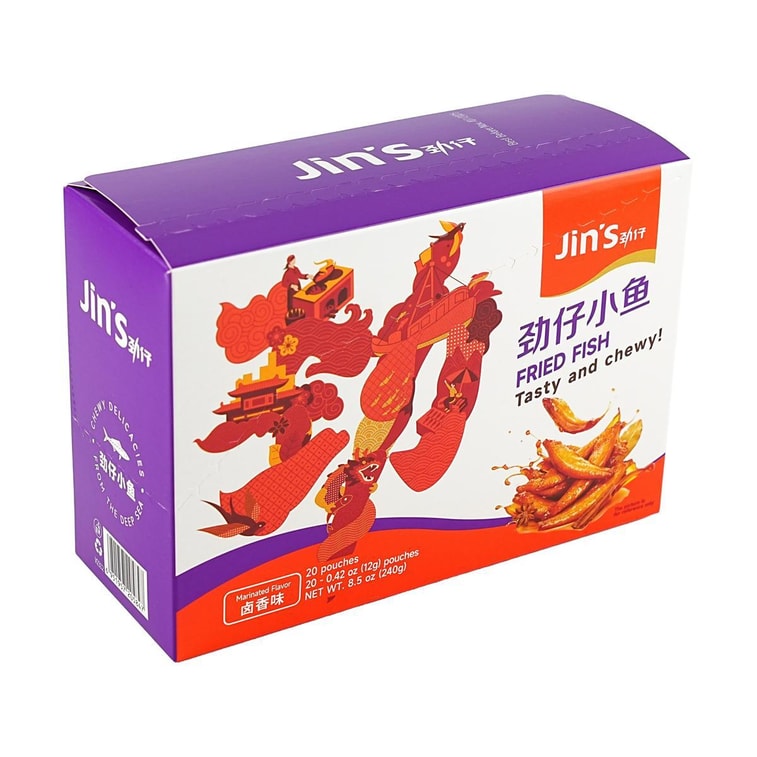 华文食品 劲仔小鱼 卤香味 20包入 240g 湖南特产