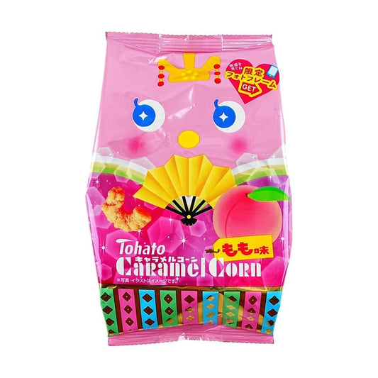 日本TOHATO桃哈多 焦糖玉米脆米果 桃子味 62g