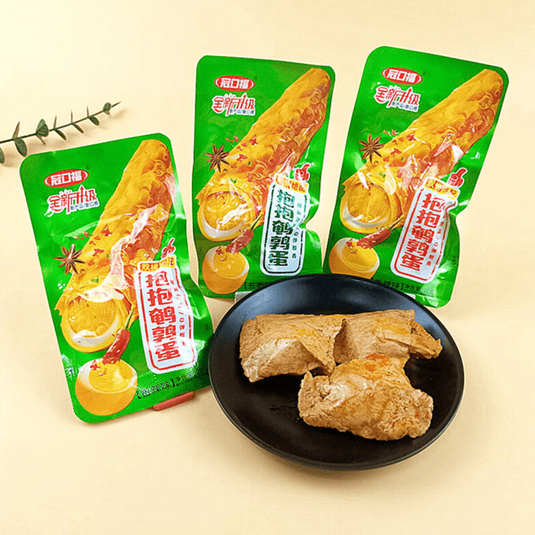 冠口福 抱抱鹌鹑蛋 22g*20包 香辣味 整盒装 【豆皮+卤蛋 绝配双拼】