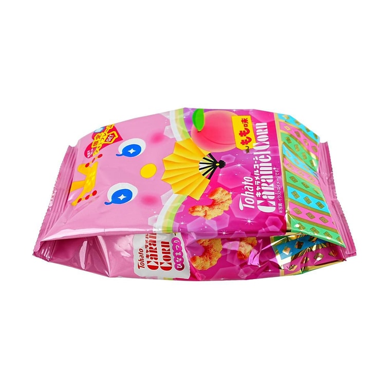 日本TOHATO桃哈多 焦糖玉米脆米果 桃子味 62g