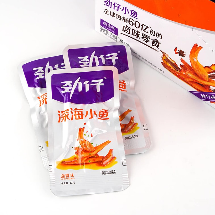 华文食品 劲仔小鱼 卤香味 20包入 240g 湖南特产