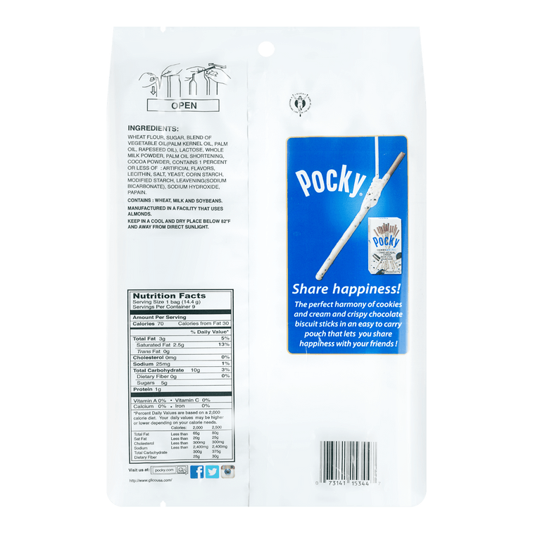 GLICO格力高 POCKY百奇 奥利奥奶油曲奇涂层饼干棒 家庭装 9包入 153g