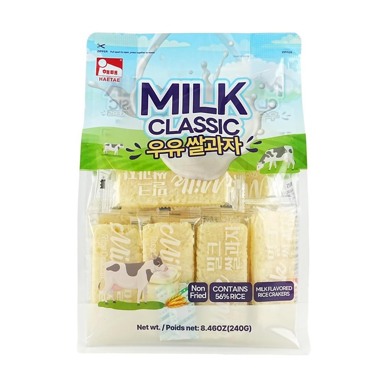 韩国HAITAI海太 牛乳米饼 牛奶饼干 240g【非油炸】【奶香浓郁!! 韩国爆火网红零食】
