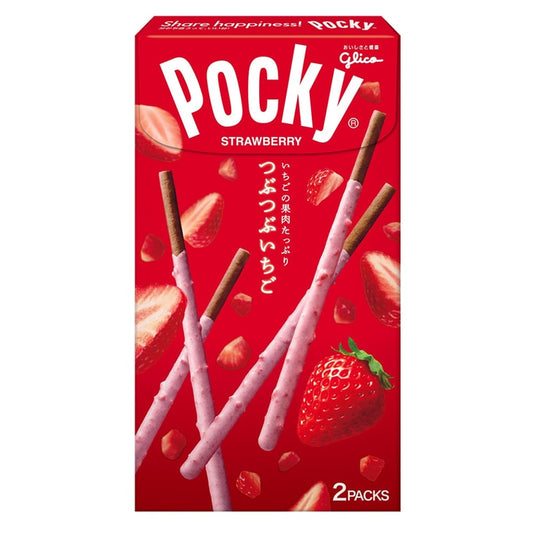 日本格力高GLICO 百奇POCKY 期限限定 草莓颗粒巧克力脆棒 58g