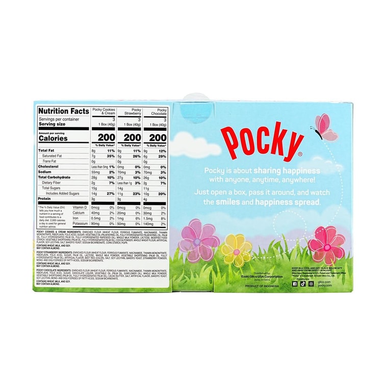 GLICO格力高 POCKY百奇 巧克力草莓奶油涂层饼干棒礼盒 9盒入 360g【赠送毛绒兔子钥匙扣】