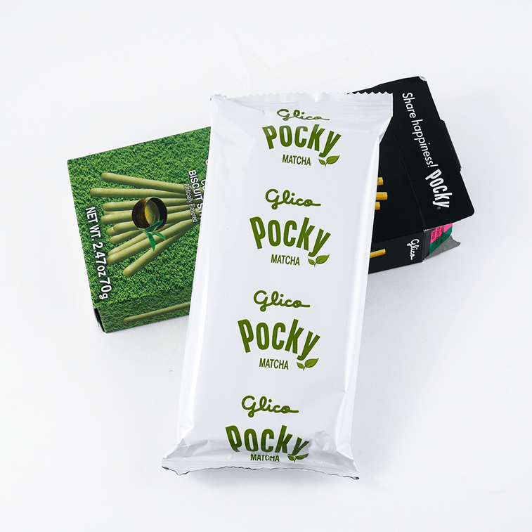 GLICO格力高 POCKY百奇 巧克力涂层饼干棒 抹茶味 70g