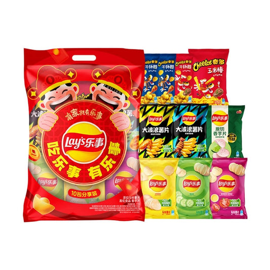大陆版LAY'S乐事 薯片大礼包 混合口味 10包入 370g