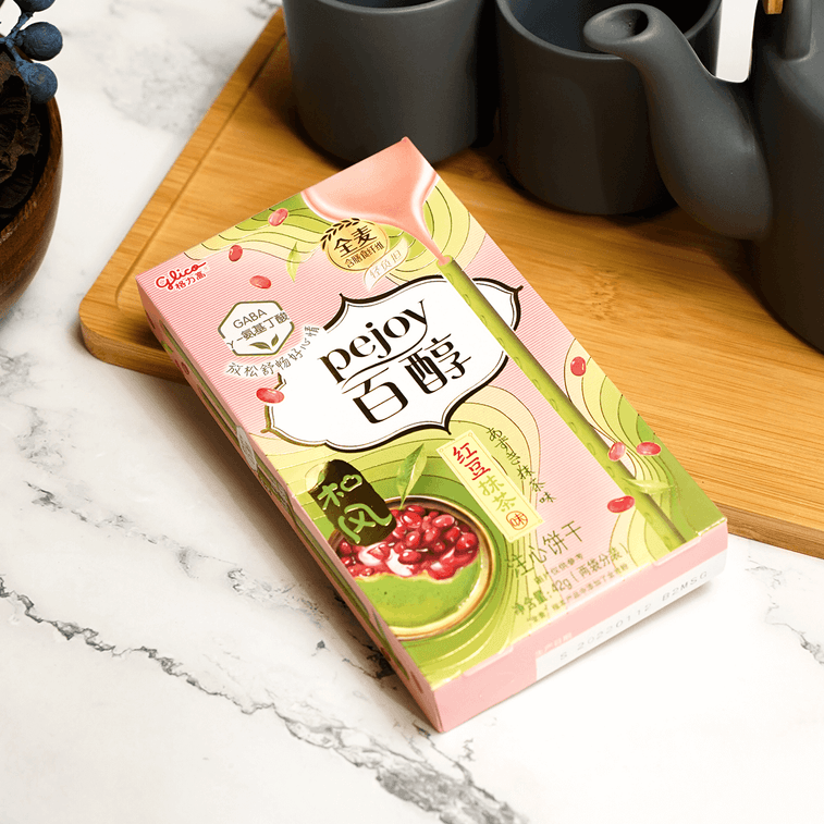 GLICO格力高 PEJOY百醇 和风系列 红豆抹茶味注心饼干 42g