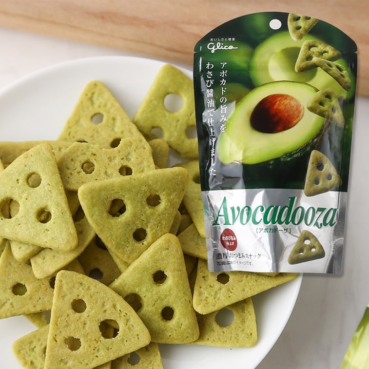 GLICO格力高 Avocadooza三角薄脆饼干 牛油果味 40g