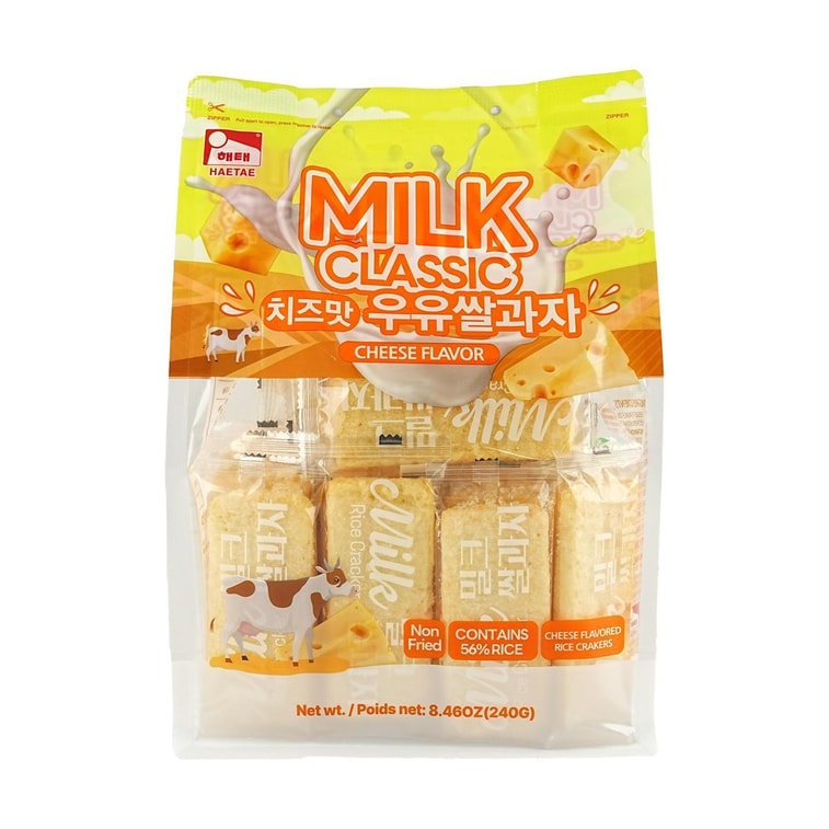 韩国HAITAI海太 牛乳米饼 牛奶饼干 芝士味 240g【非油炸】【奶香浓郁!! 韩国爆火网红零食】