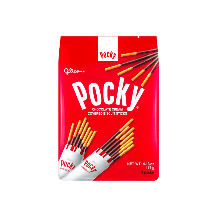 GLICO格力高 POCKY百奇 巧克力涂层饼干棒 家庭装 9包入 117g