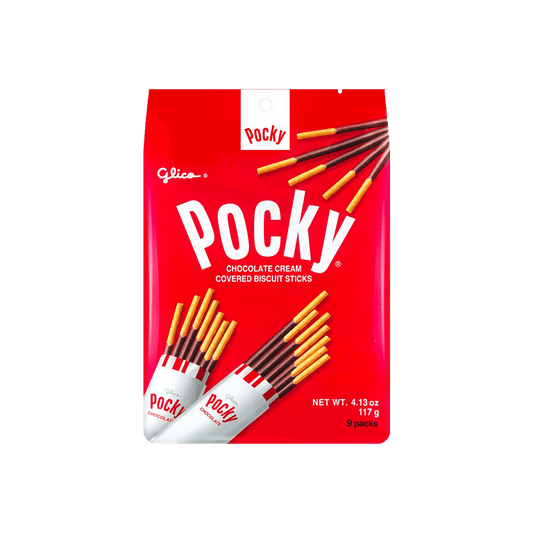 GLICO格力高 POCKY百奇 巧克力涂层饼干棒 家庭装 9包入 117g