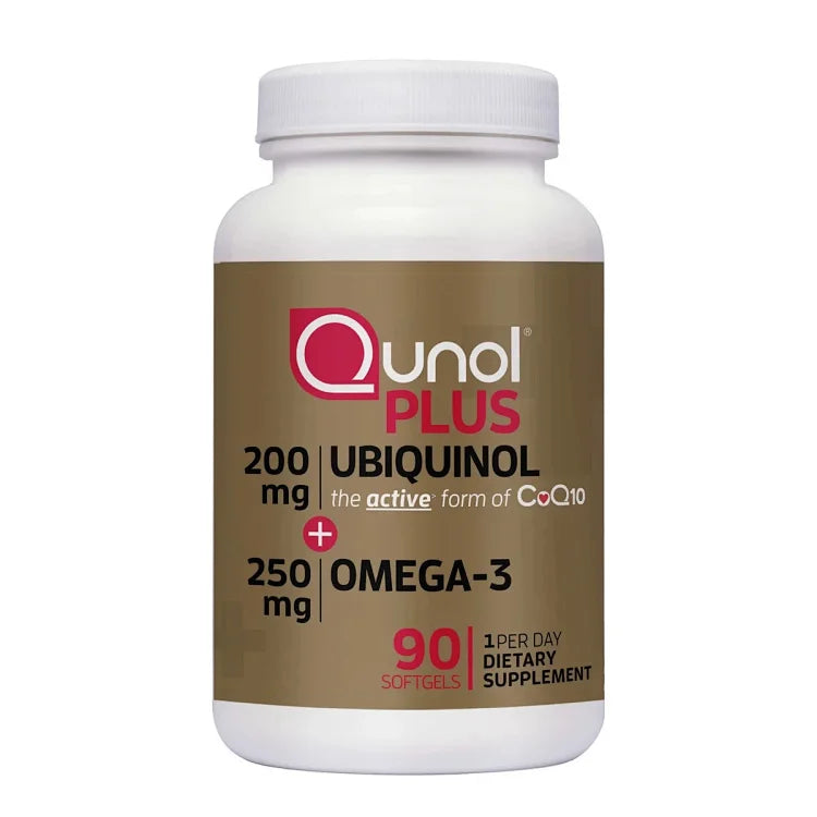 Qunol Plus200mg泛醇辅酶加250mg Omega-3 90 粒软胶囊
