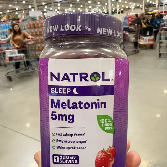 NATROL成人褪黑素软糖5mg睡眠草莓味180粒