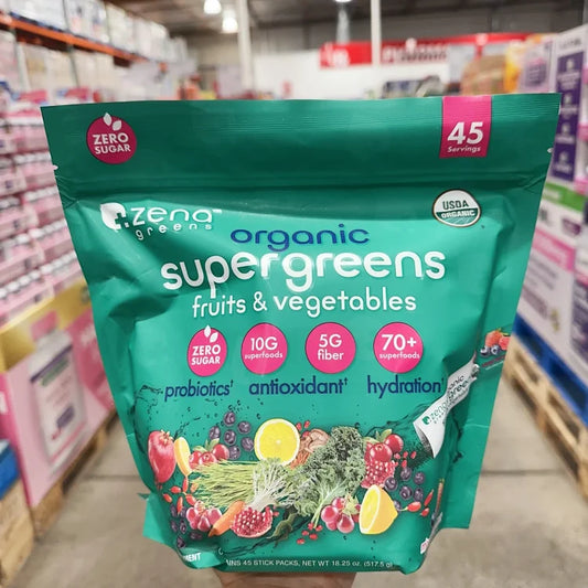 【健康】Zena有机super greens食物蔬菜水果冲饮粉45装517.5g