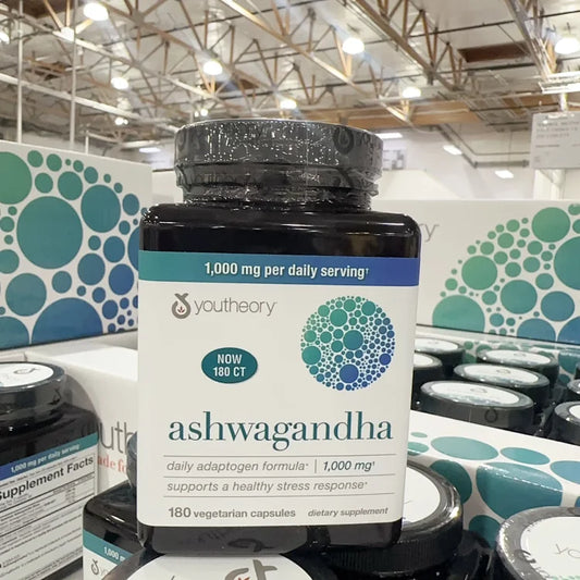 YOUTHEORY印度人参 Ashwagandha精华胶囊1000mg180粒
