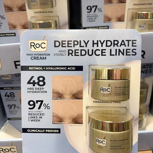 Roc视黄醇保湿抗皱面霜96g+48g两罐组合