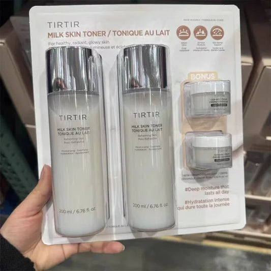 TIRTIR米润陶瓷光感护肤牛奶水爽肤水200ml*2瓶➕面霜15ml*2罐装